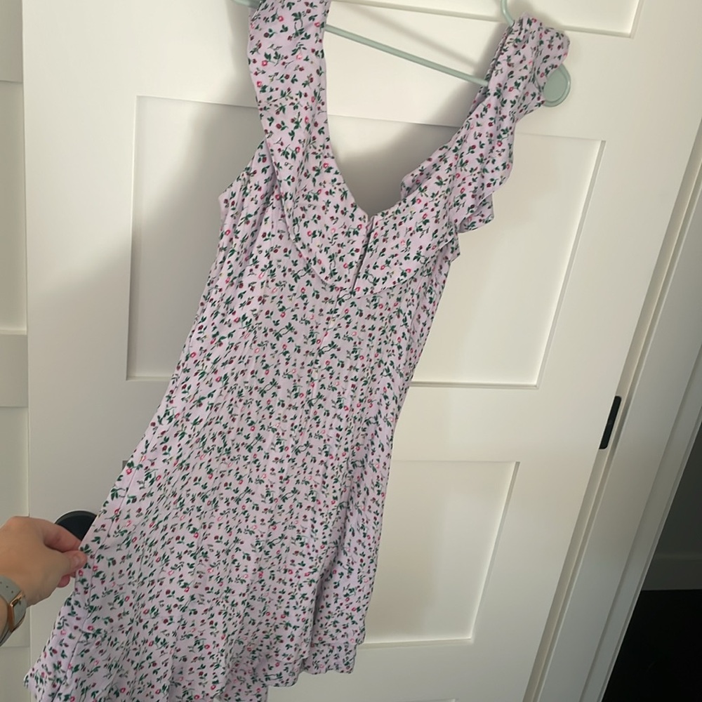 AFRM Purple Floral Ruffle Mini Dress - Picture 6 of 7